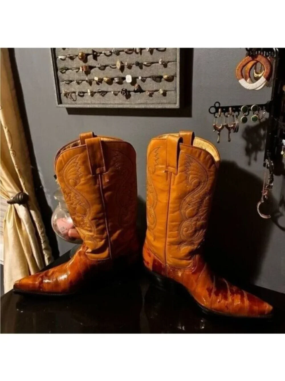 Eel Burnt Orange Cowboy Boots